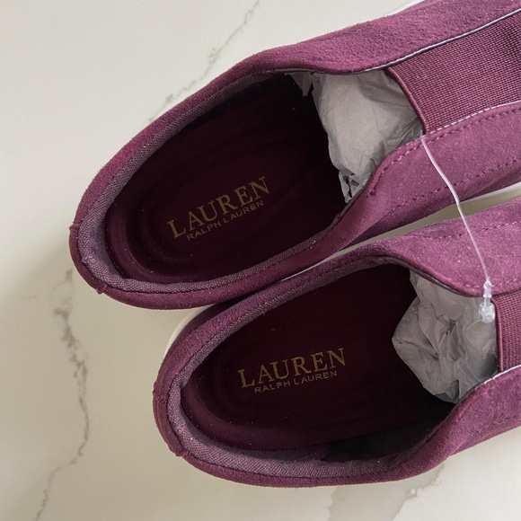 BRAND NEW LAUREN RALPH LAUREN SANGRIA WINE PLATFORM SNEAKERS FALL ACADEMIA - Picture 4 of 7